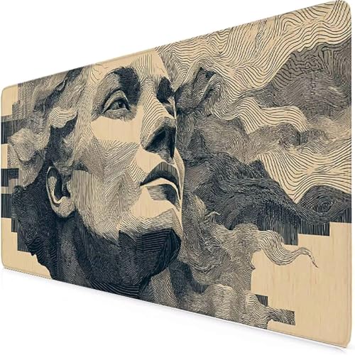 Tapis de souris antidérapant et imperméable gris 600 x 300 mm aux bords cousus l4403