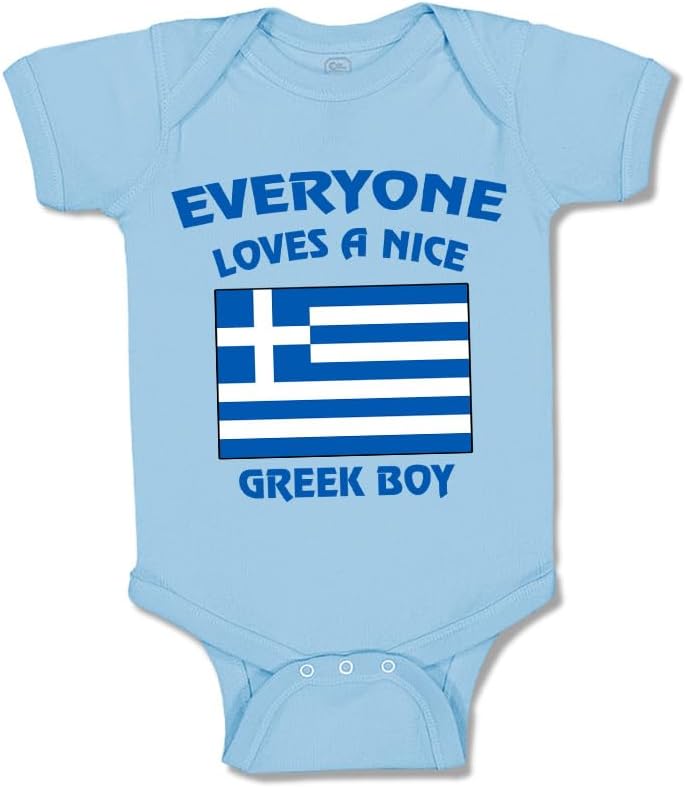 Cute Rascals Custom Baby Bodysuit Everyone Loves A Nice Greek Boy Greece Countries Funny Cotton
