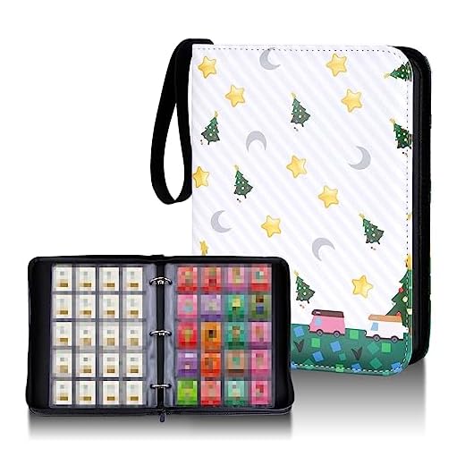 kitguard 300 Pockets Binder Compatible with Mini Size Animal Crossing Amiibo Cards,Legend of Zelda Breath of The Wild Cards, ACNH NFC Tags Game Cards Carrying Case with Sleeves