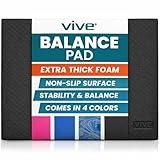 Vive Balance Pad Foam Large Yoga Mat Trainer for Physical Therapy, Stability Workout, Knee and Ankle Exercise, Strength Training, Rehab - Chair Cushion for Adults, Kids, and Travel (Black)