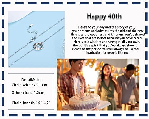 RYANDYPE 30-60th BIrthday Gifts for Women,3-6 Rings Necklace for Women Birthday Gifts