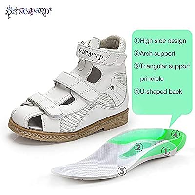 princepard Orthopedic Shoes for Flat Feet O/X Leg Arch Support Corrected Care Summer Closed-Toe Corrective Sandals Kids Toddler Girls