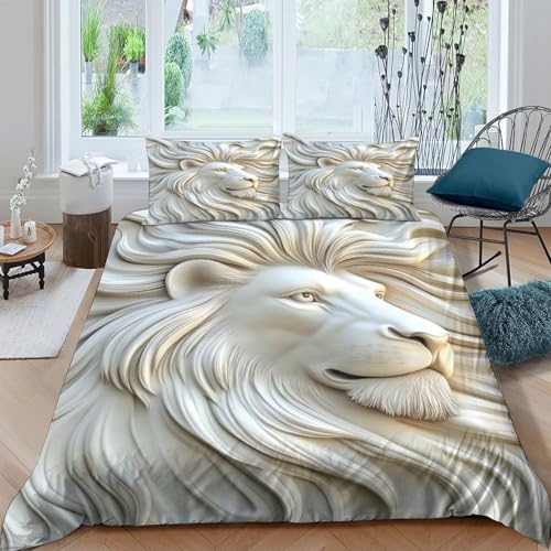 Housse de couette lion de qualité supérieure avec impression 3D King - 4