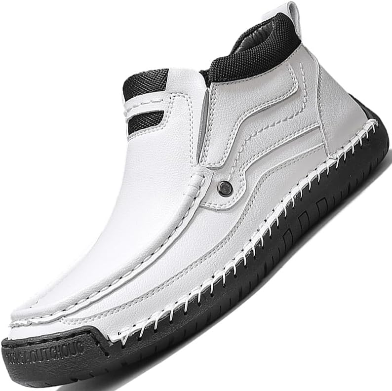 Mens Boots For Men High Top Chelsea Leather Shoes Casual Dress Loafers Men's White Black Brown Size Boot Man Shoe Formal Oxford