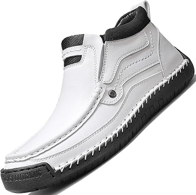 Mens Boots For Men High Top Chelsea Leather Shoes Casual Dress Loafers Mens White Black Brown Size Boot Man Shoe Formal Oxford