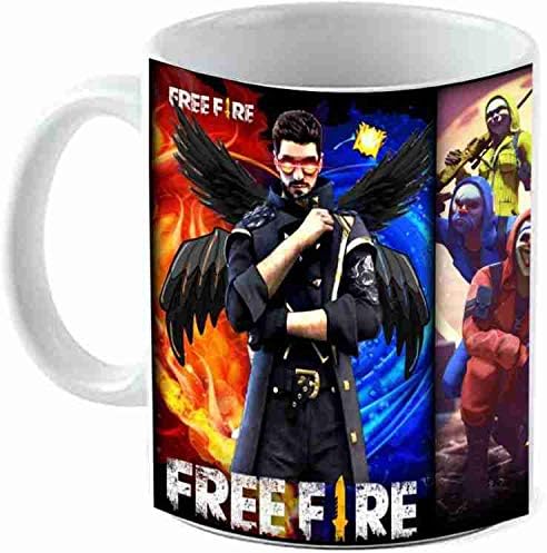 SR Kraft Free-Fire Best Ceramic White Mug Gift for Children Birthday Best Gift for Game Lover 330 ml Milk/Tea Mug