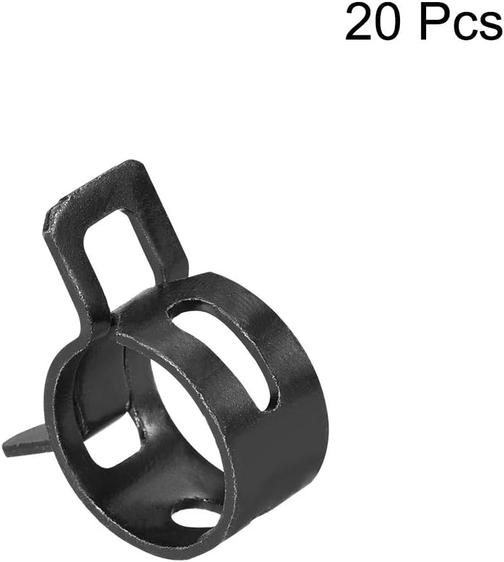 uxcell Steel Band Clamp 12mm Inner Dia Fit 12.0-12.7mm OD Hose Spring Band Type Action Fuel Line Silicone Tube Clip Clamp Black 20Pcs - Image 3