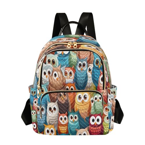 Image of ALAZA Hipster Bird Owl Women Backpack Purse Ladies Fashion Shoulder Bag Daypack Travel Bag 7.5L