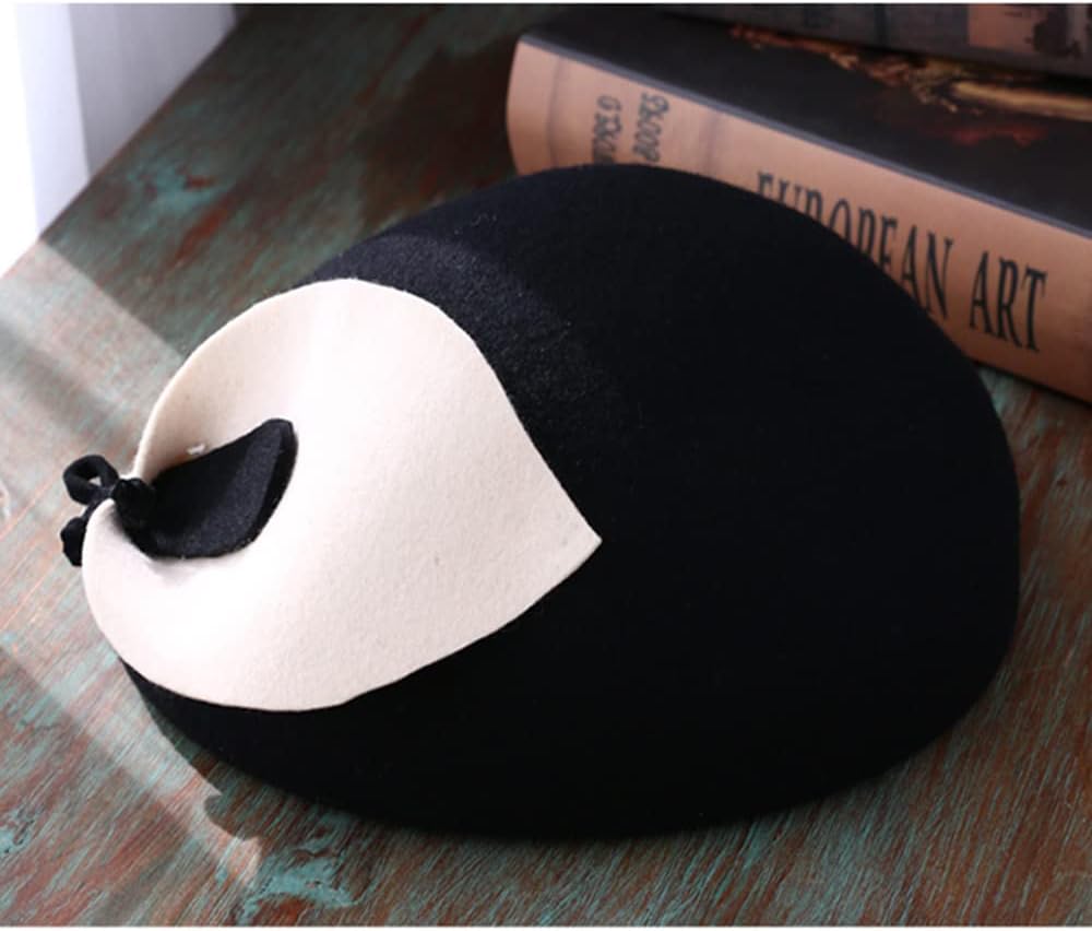 HIMESPORT Wool Felt Feather Fascinator Hats for Women Ladies Church Cocktail Tea Party Dress Pillbox Hat