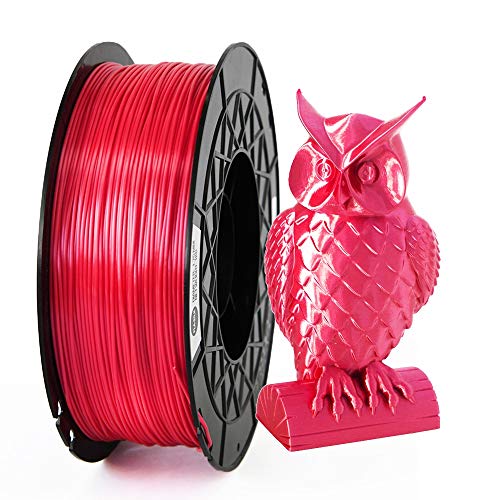 CCTREE Shiny Silk Ocean Blue PLA 1.75mm 3D Printing Filament for Creality CR-10S Ender 3 Pro S5,1kg Spool (2.2lbs)(Silk-Red)