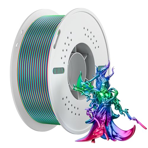 NevsBye Ultimate Multi-Material 3D Filament Pack, 1.75mm, 1kg Spools, PLA, TPU & PETG (Red&Blue&Green, PLASILK Three Colors)