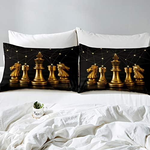 Housse de couette géométrique queen size avec sa parure de lit