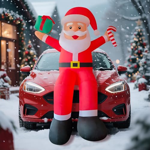 PhiGie 10ft Giant Seated Santa Claus Christmas Inflatable Yard Decor Build-in LED Blow up Christmas Decorations Indoor Outdoor Holiday Decor for for Yard,Lawn,Balcony, Roof, Photo Prop - Image 5