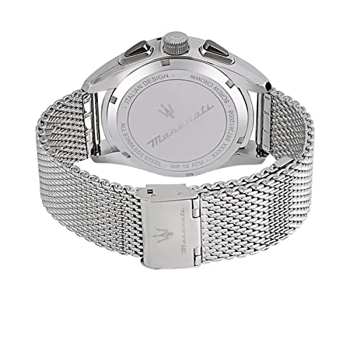 Maserati Stainless Steel Analog Grey Dial Men Watch-R8873612008, Silver Band - Image 4