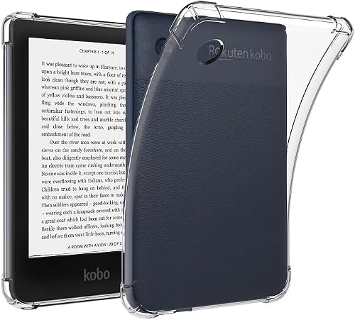 Clear Anti-Yellowing TPU Case for 6-inch Kobo Clara Colour, Slim Shockproof Non-Slip Soft Protective Back Cover Bumper