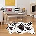 Sgizoku Cow Print Rug - 3.6x2.5 Feet Cow Hide Rugs Faux Cowhide Rug Cute Area Rug Fun Western Room Decor Cow Rugs for Living Room Bedroom Non-Slip Brown(43 inches x 29 inches)