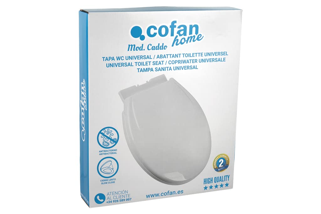 Cofan Tapa WC | Medidas 40,4 x 35,6 cm | Fabricada en Polipropileno Blanco