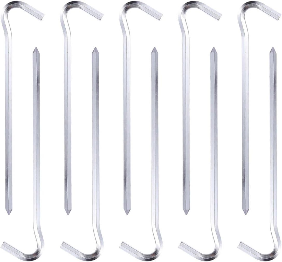 OSALADI 12pcs Hexagonal Tent Stakes Metal Camping Tent Pegs Thickened Anti-Rust Ground Nails for Outdoor Hiking and Pitching