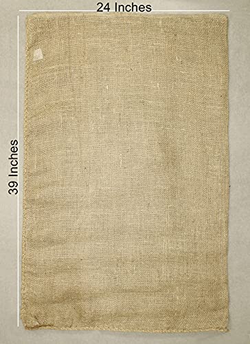 COTTON CRAFT Potato Sack Race Bags - Set of 4 Jute Burlap Bags for Kids and Adults - Playground Fitness - Outdoor Games Birthday Picnic Easter Jumping Hopping Garden Toys Storage Santa Sacks - 24 x 39