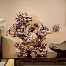 FUNSXBUG X-Large 15.5 INCH Chinese Feng Shui Dragon Statue Sculpture Figurines Feng Shui Decor Home Office Desktop Decoration Good Lucky Gifts