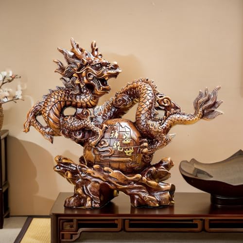 FUNSXBUG X-Large 15.5 INCH Chinese Feng Shui Dragon Statue Sculpture Figurines Feng Shui Decor Home Office Desktop Decoration Good Lucky Gifts