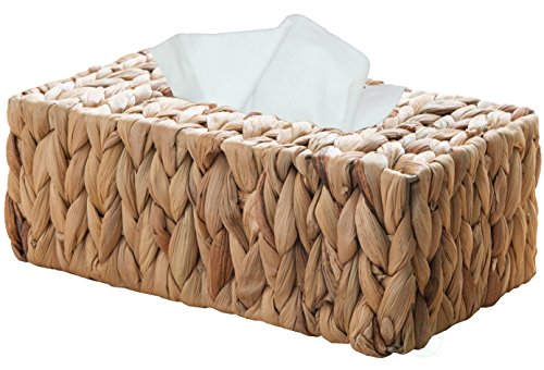Vintiquewise Wicker Water Hyacinth Tissue Box Cover Rectangle #TOP22