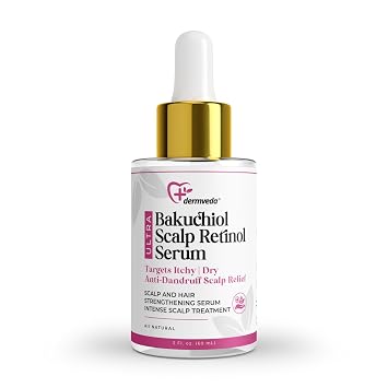 Ultra Bakuchiol Scalp Retinol Serum with Ashwagandha, Turmeric for Sensitive Scalp, Hair Strengthning Serum - 2 Fl.oz