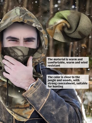 Hunting Face Mask for Cold Weather Winter Hunting Windproof Face Cover Camouflage Balaclava Huntings Face Mask for Winter Huntings and Other Outdoor Sports - Thumbnail 4