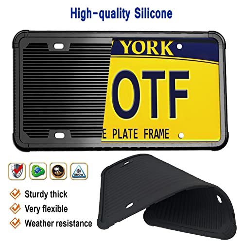 Aootf Trailer License Plate Bracket Holder- Truck/Rvs/Boats Aluminum Car Tag Frame And Black Silicone Cover, Universal License Plate Light Mounting Kit With Stainless Steel Screw Cap… #TOP2