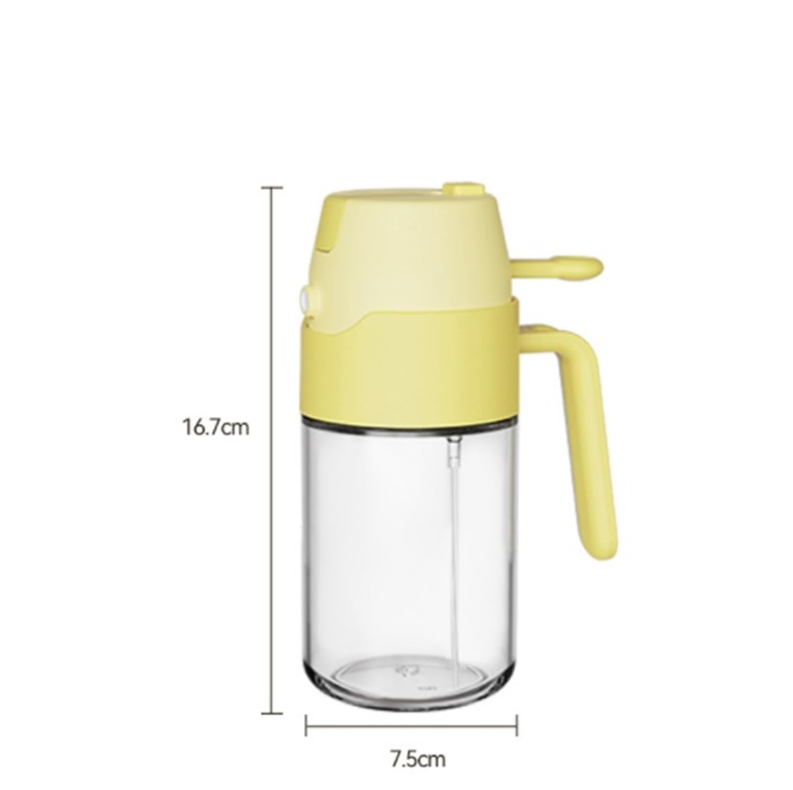 Spray na Olej Rozpylacz Oleju 2 Szt. 2 W 1 Dozownik Oliwy Z Oliwek Do Gotowania Sałatki W Air Fryerze Opryskiwacz Olejowy(Yellow,350ml)