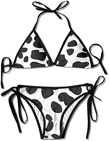Cow Dot Cow Lover Gift Womens Sexy Thong Soft Padded Bikini Set Two Piece Swimsuits One Size