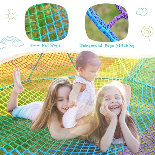 Hapfan Climbing Dome with Climbing Cargo Net, 10ft Dome Jungle Gym with Hammock for Kids Outdoor Playset Monkey Bars Backyard