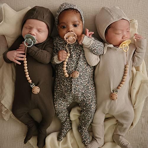FRIGG Baby Dummies 0-6 Months, 2 Pack Latex Dummy, BPA Free Soothers, Two Pacifiers, Rope Ocean View/Powder Blue