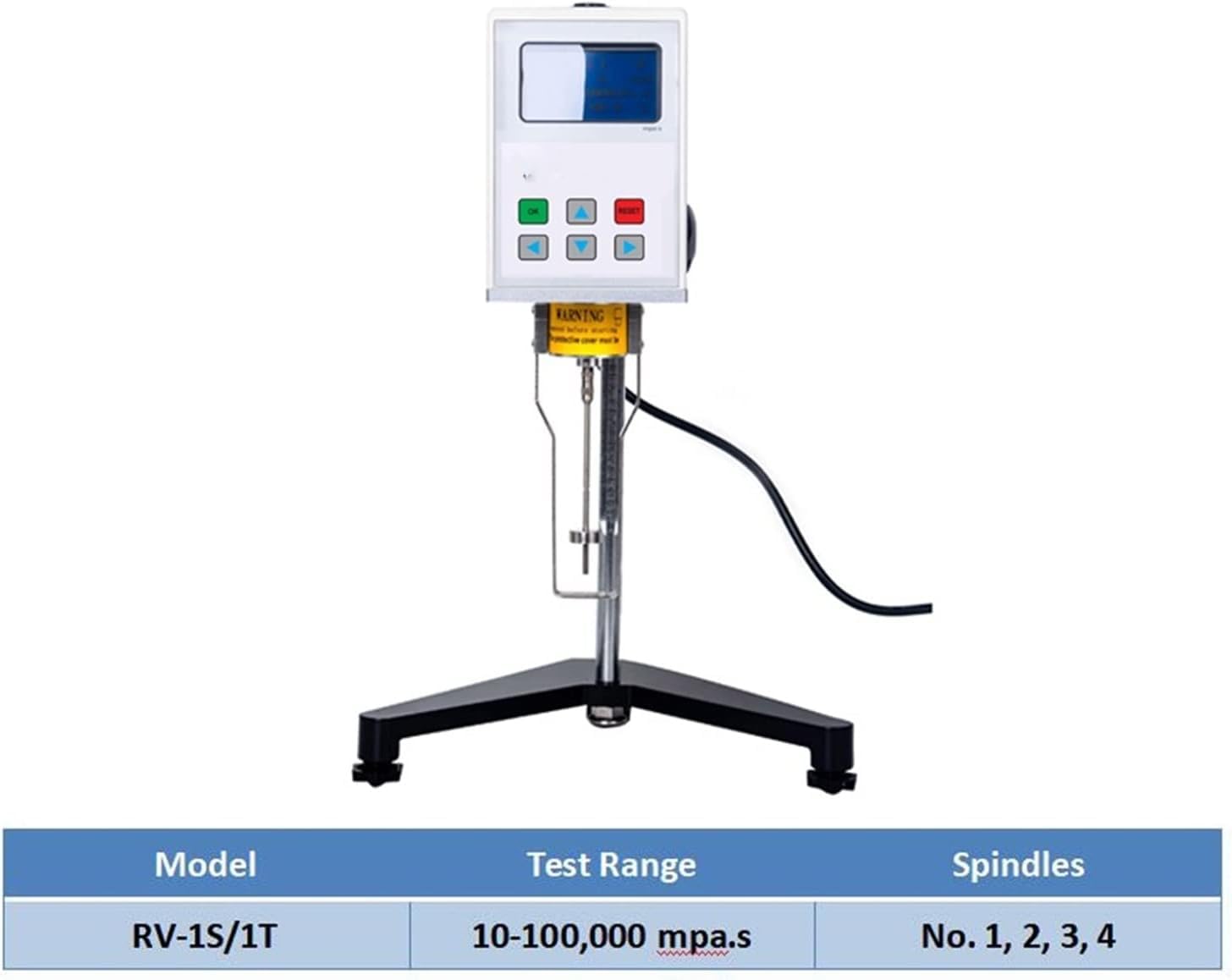 Viscosímetro de laboratorio con husillos rotacionales digitales n.º 0-4 y 21-29, 1-2.000.000 mpa.s, 25 velocidades giratorias para una medición precisa de la viscosidad