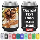 Custom Neoprene Can Cooler Sleeve 8 Pack Bulk Personalized Collapsible Insulated Can Sleeves Personalized Drink Holder for Summer Beach Birthday Party Supplies Holiday Decorations