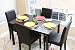 5 PC Black Leather 4 Person Table and Chairs Brown Dining Dinette - Black Parson Chair