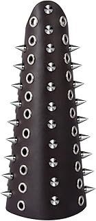 Protectores de brazo de cuero Puños de armadura de cuero, paquete de 2, unisex, tachuelas de metal remachadas, Punk Rock Rider, correa ancha, guardabrazos de cuero, armadura de muñeca(Color:marrón)