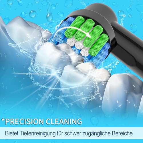 16 Stück Aufsteckbürsten Kompatibel mit Oral B Aufsteckbürsten, Professionelle Bürstenköpfe passend für Oral B Elektrische Zahnbürsten, 8er Weiß und 8er Schwarz.