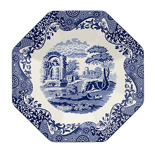 Spode Blue Italian Octagonal Platter | 14 Inch Large Serving Tray For Meats, Cheeses, And Desserts | Made Of Fine Porcelain | Dishwasher And Microwave Safe #TOP3