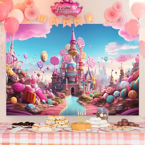 Fondo Fotográfico Candyland 10x8ft Castillo Rosa miniatura 6