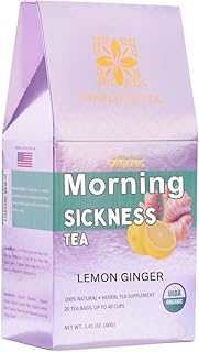 Secrets Of Tea - Pregnancy Nausea Tea- Hot or Iced Morning Sickness Tea- Caffeine Free- 1st Trimester Pregnancy Must Haves - Lemon Ginger- Up to 40 Servings - 20 Count(1 Pack)