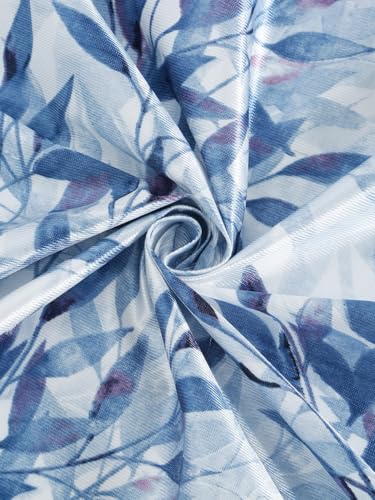 Image of Home Sizzler 1 Piece Floral Flow Grommet Polyester Long Door Curtains - 9 Feet, Bluish Grey