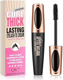 4D Silk Fiber Eyelash Mascara Black, Volume and Length Waterproof Mascara Long-Lasting, Dramatic Extension, Curling Thick Makeup,Gift for Girls Women