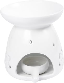 VICASKY Candle Holder Stylish White Chic Hollowed Ceramic Aromatherapy Rack with Refreshing Fragrance and Fresh Air Features Candle Support for Bedroom Aromatherapy Gift