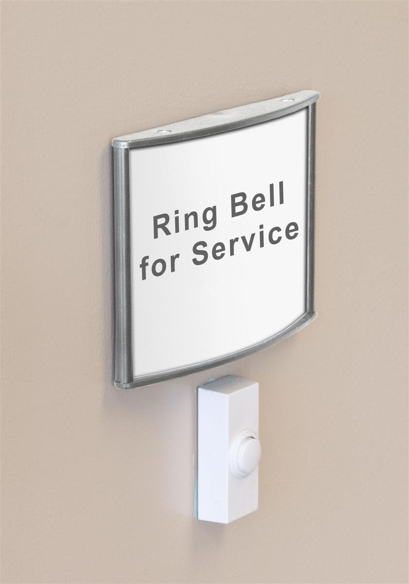 Set of 5, Office Sign Holders for Wall Mount, Curved Name Plate Frames for 3"w x 8"h Signage, Includes Double-Sided Adhesive for Mounting - Aluminum, Black