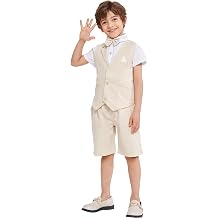 Summer Boys Suit Dress Clothes Kids Wedding Ring Bearer Outfit 4Pcs Shirt Vest Shorts Set