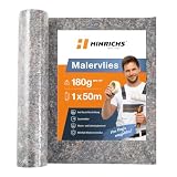 Hinrichs Malervlies 50m x 1m Rolle 180g/m² - Maler-Abdeckvlies mit Anti-Rutsch Beschichtung - Abdeckfliesse für Boden - Allzweckvlies als Schutz für Boden, Treppen & Möbel bei Renovierung & Umzug