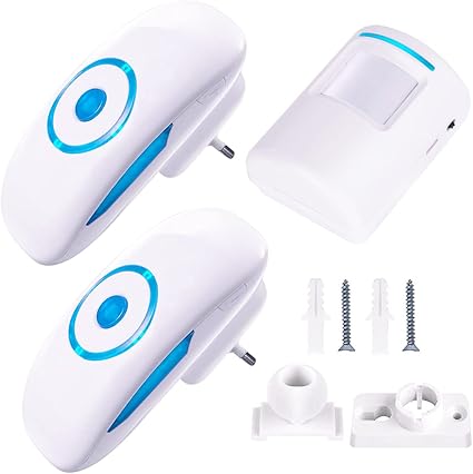 Amazon ワイヤレスチャイム ドアベル 呼び出しチャイムセット 防水防塵 インターホン 人感センサー 赤外線 呼び鈴 親機 室内子機セット 電池式 配線不要 4段階音量調節可能 36曲音種 最高300mの無線範囲 防犯センサー 防犯アラーム 不審者 泥棒 来客 訪問者 自宅 玄関