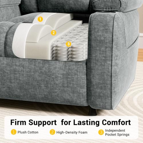 Image of AMADA HOMEFURNISHING Power Recliner Chair for Adults, Infinite Adjustable Chenille Electric Recliner with Cup Holder, Remote, USB Port, Side Pockets & Thick Seat Cushion, for Living Room & Bedroom
