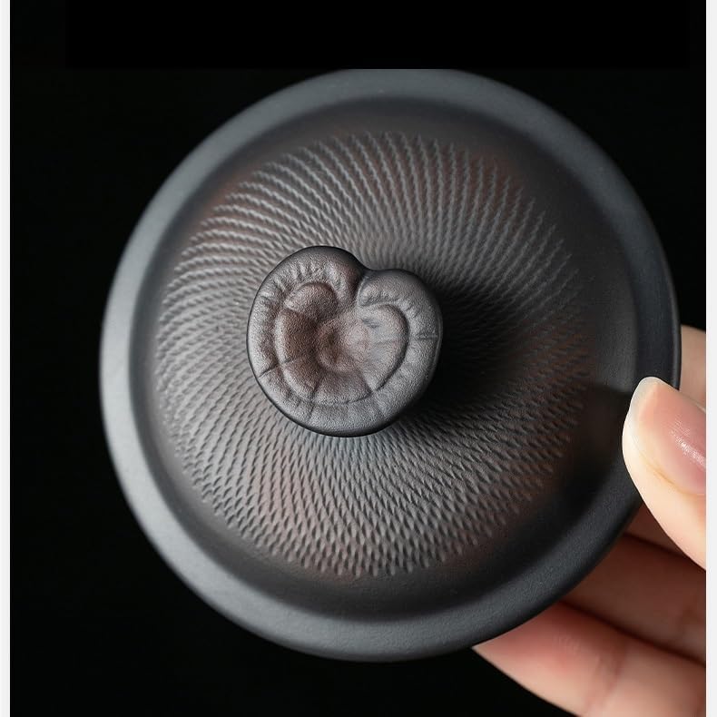 GSOUL Kungfu Tea cup Purple Ceramic Tea Cup Office Separation Brewing Mug With Lid Single Anti-scald Small Tea Cups